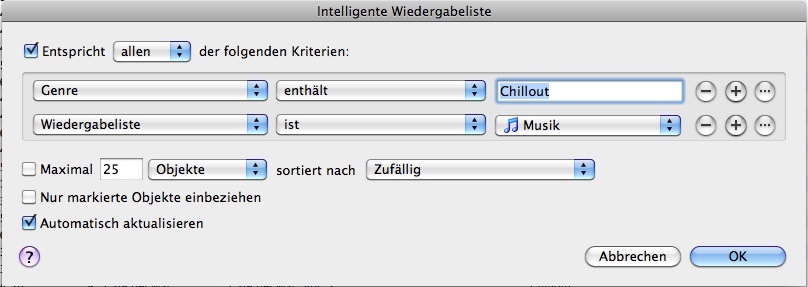 Intelligente Wiedergabelisten auf dem iPhone